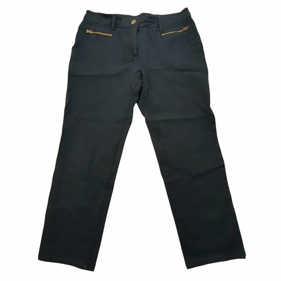 Chico's Denim - Chico's Jeans Women's Size 0.5 Black So Slimming Ankle Gold Zippered Pockets